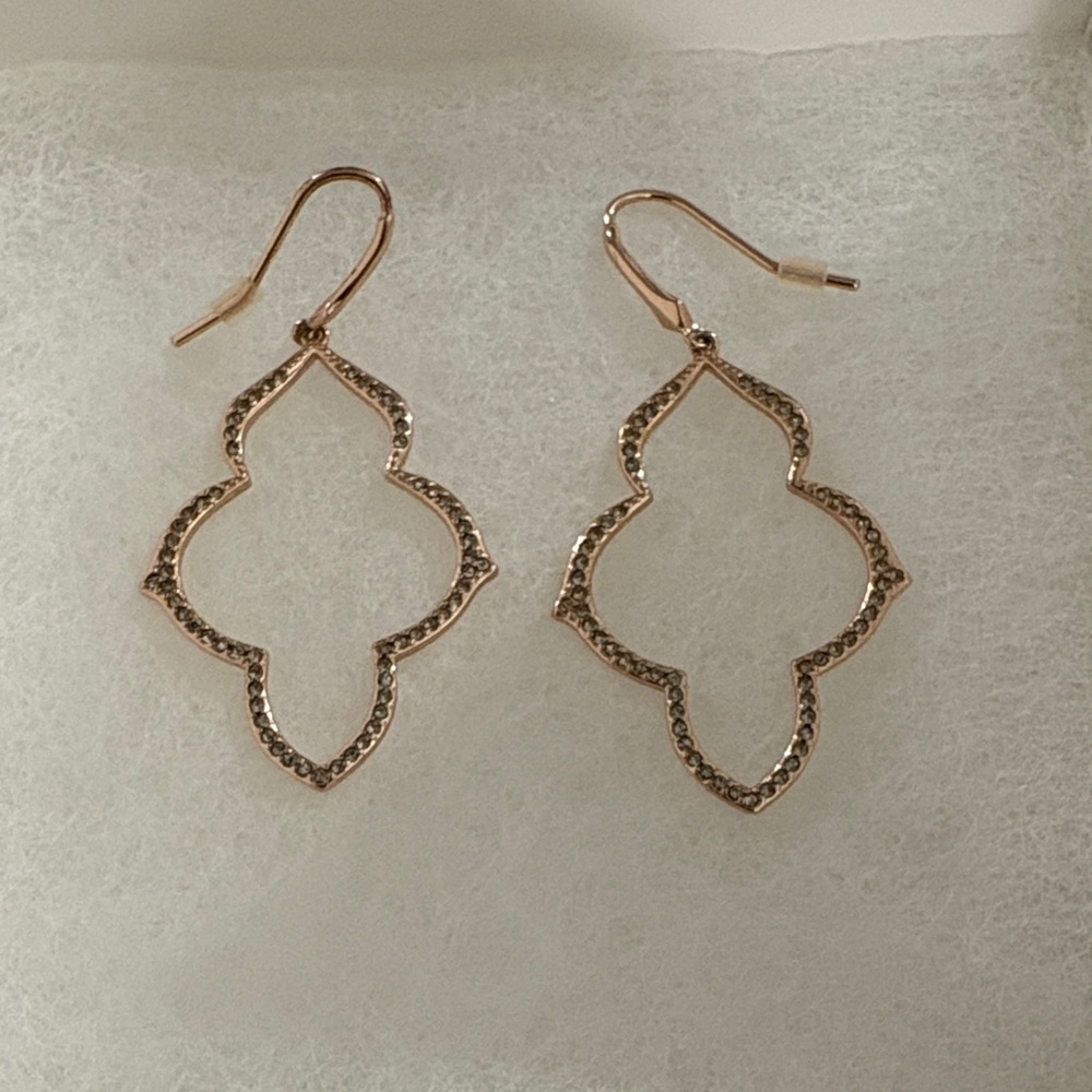 Stella and Dot Arabesque Chandelier Rose Gold Earrings